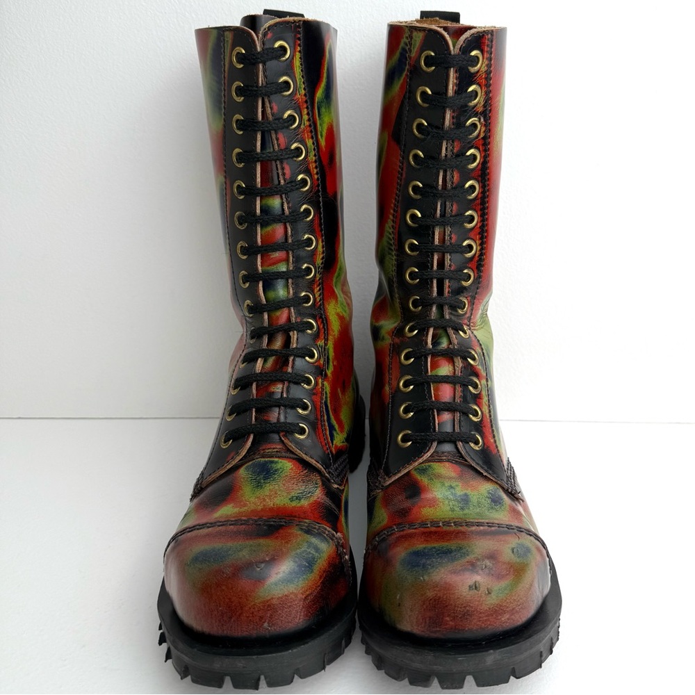 Vintage Getta Grip Dr. Martens MIE Thermal Rainbow Hot Spot Acid Boots UK 5 - Picture 2 of 16